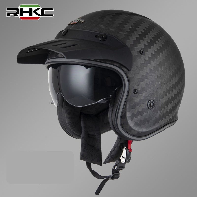 Carbon Fiber Matte 9k RHKC Open Face Motorcycle Helmet Medium (M)= 53-54 CM’s