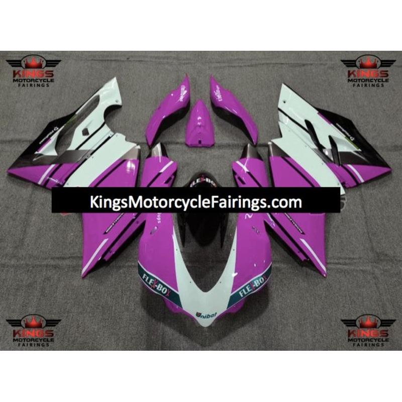 Ducati 1299 Panigale Fairings (2015-2020) Pink, White, Black No Tank No Seat Cowl No Bolt Kit