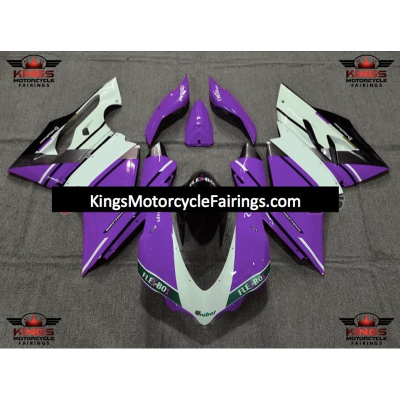 Ducati 1299 Panigale Fairings (2015-2020) Purple, White, Black No Tank No Seat Cowl No Bolt Kit