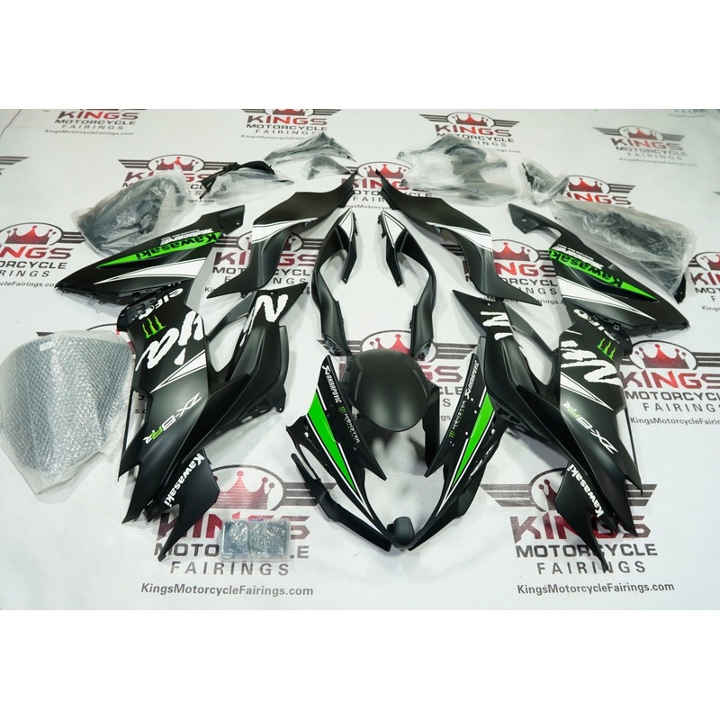 Fairing kit for a Kawasaki Ninja ZX6R 636 (2019-2023) Matte Black, Green, White Elf No Seat Cowl No Bolt Kit No Tank