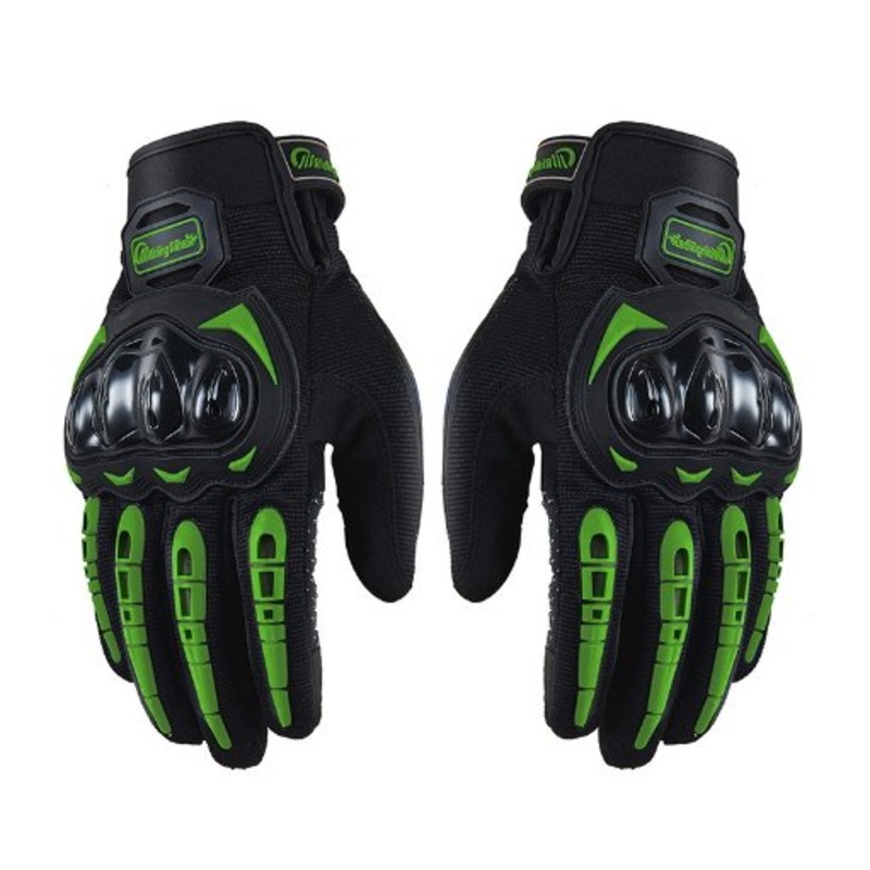 Green, Black RT Motorcycle Gloves M: 7-8 cm Green