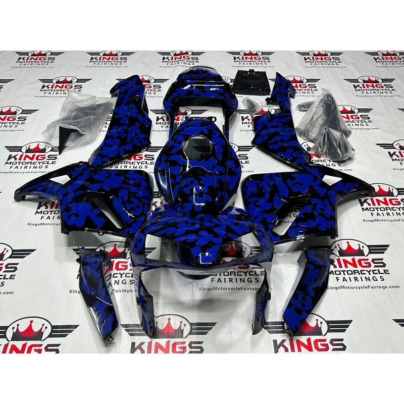 Honda CBR600RR (2003-2004) Black, Blue Camouflage Fairings No Seat Cowl No Bolt Kit No Tank