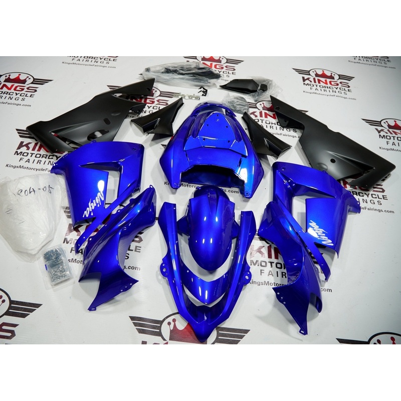 Kawasaki ZX10R (2004-2005) Blue, White & Matte Black No Seat Cowl No Bolt Kit No Tank