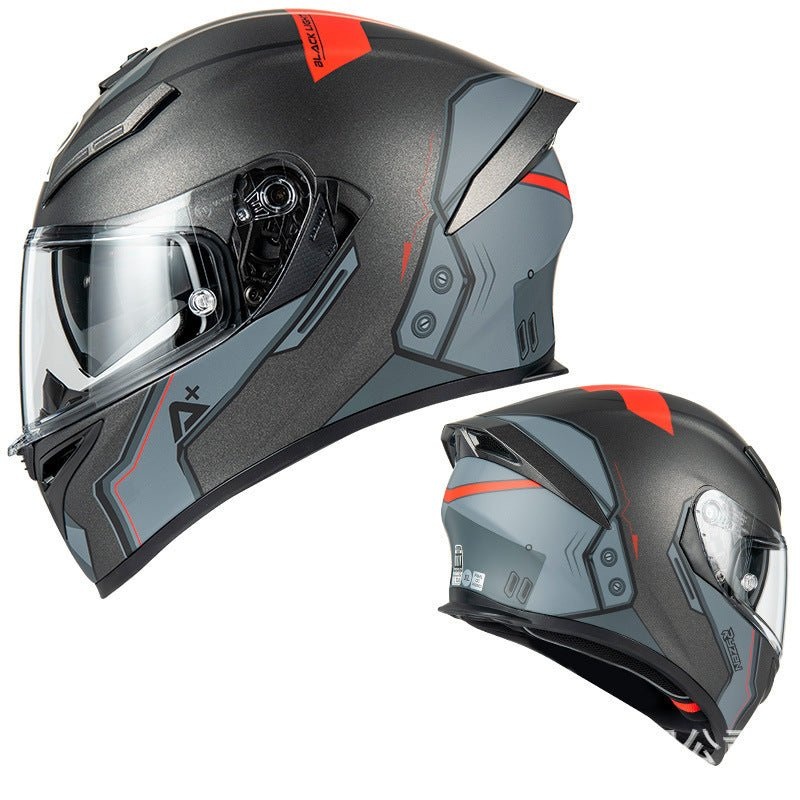 Matte Black, Gray & Red Ryzen Motorcycle Helmet Small (S)= 52-53 CM’s Black