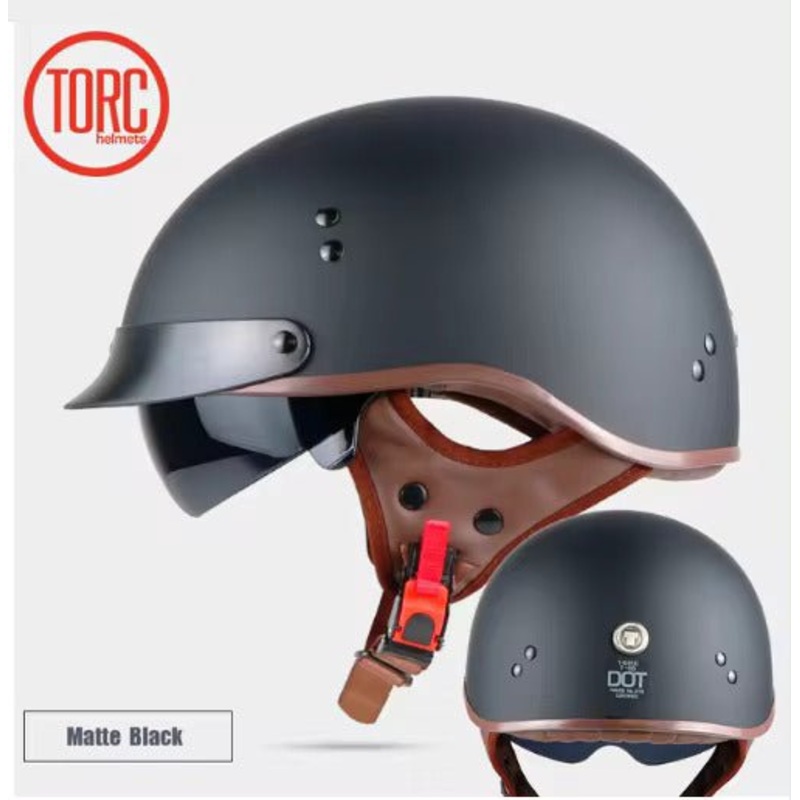 Matte Black T55 Motorcycle Half Helmet Extra Small (XS)= 53-54 CM’s