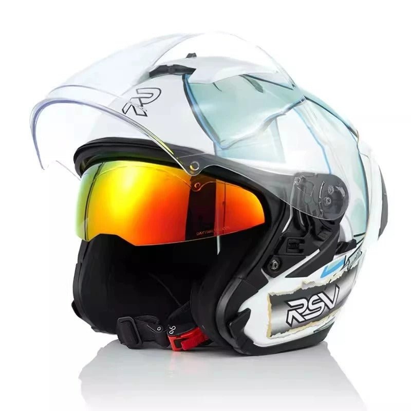White & Mint RSV Motorcycle Helmet Small (S)= 51-53 CM’s