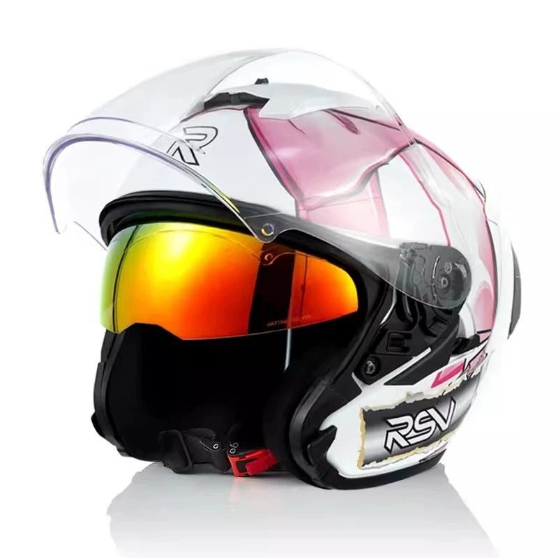 White & Pink RSV Motorcycle Helmet Small (S)= 51-53 CM’s