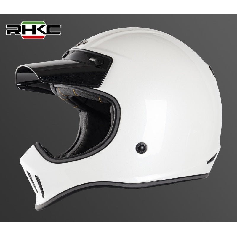 White RHKC Motorcycle Helmet Medium (M)= 57-58 CM’s No Goggles
