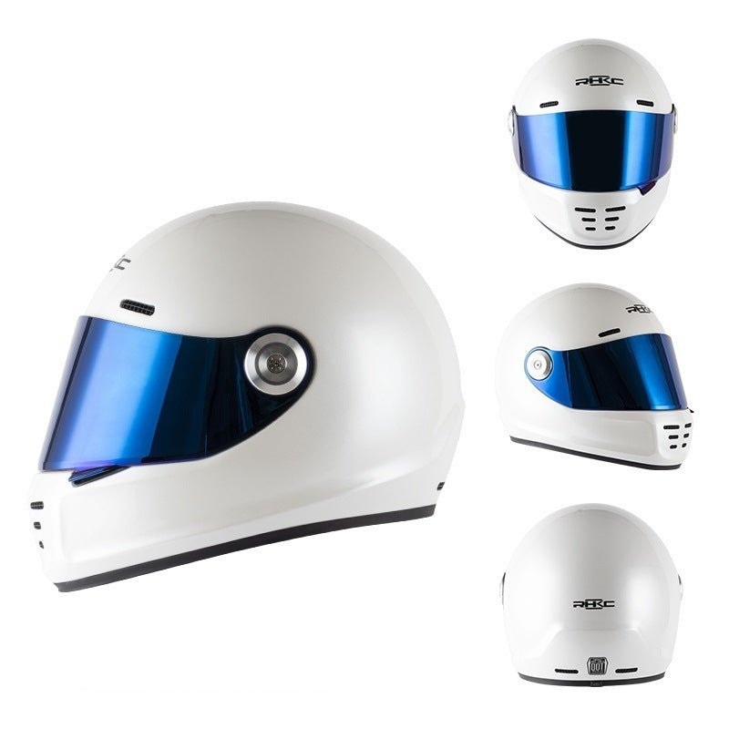 White Satin 863 Motorcycle Helmet Small (S)= 55-56 CM’s Blue
