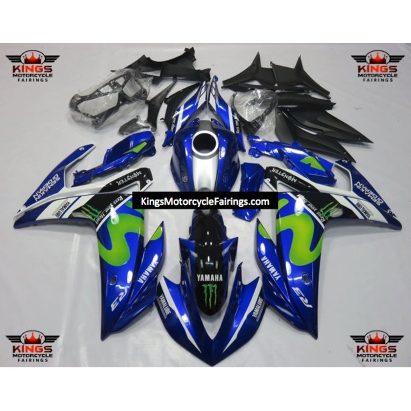 Yamaha R3 (2015-2018) Blue, Green, Black Movistar Fairings No Seat Cowl No Bolt Kit No Tank Cover