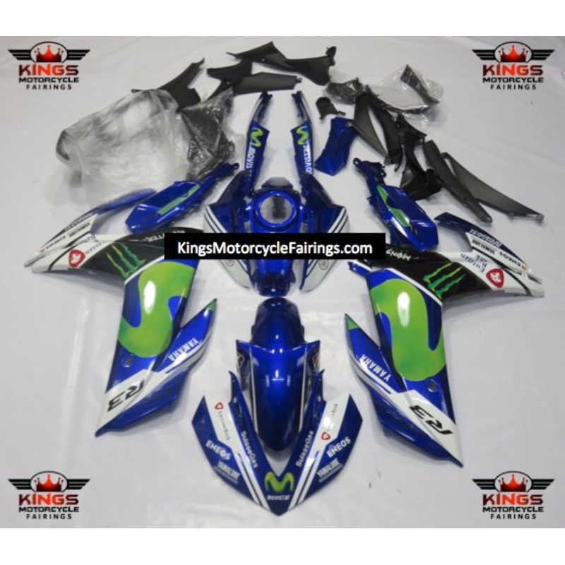 Yamaha R3 (2015-2018) Blue Movistar Fairings No Seat Cowl No Bolt Kit No Tank Cover