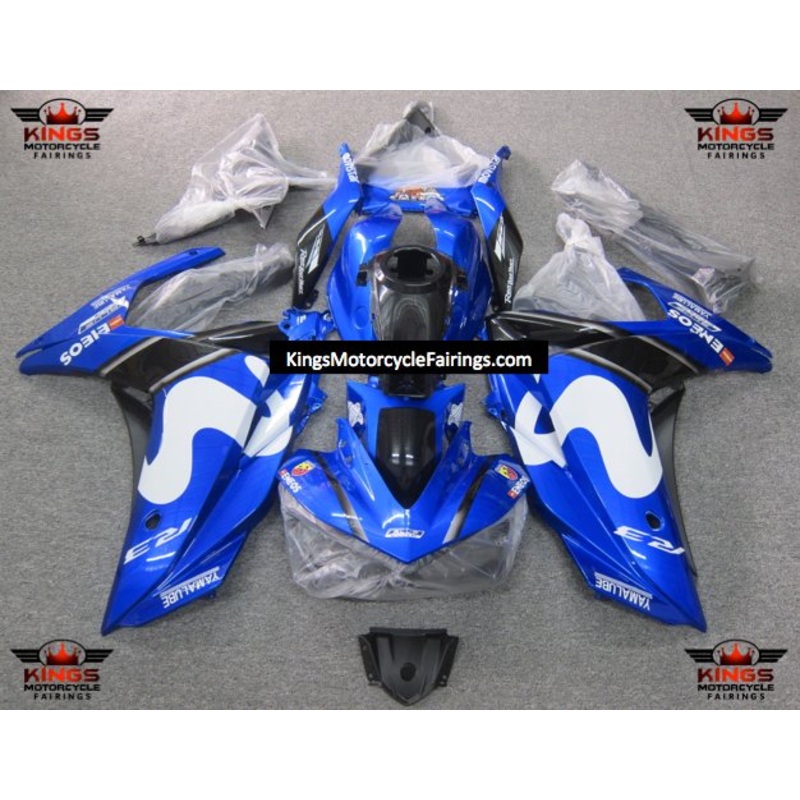 Yamaha R3 (2015-2018) Blue, White, Black Movistar Fairings No Seat Cowl No Bolt Kit No Tank Cover