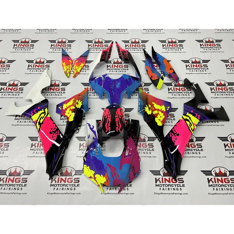 Yamaha YZF-R1 (2020-2025) Black, Pink Graffiti Fairings No Seat Cowl No Bolt Kit No Tank