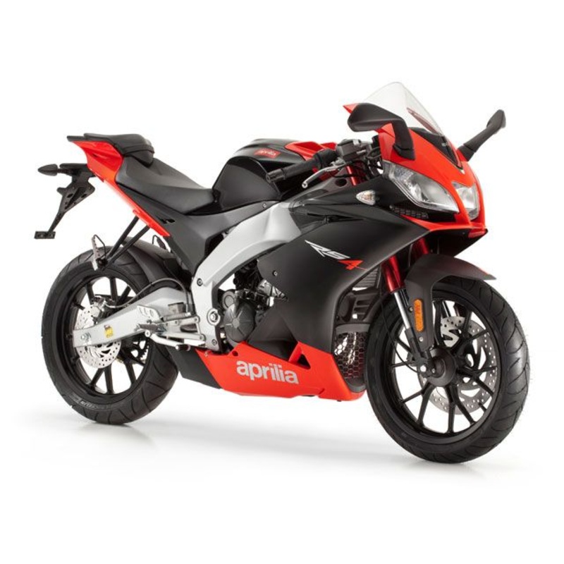 Aprilia RS4 50 (2012-2016) Matte Black, Gloss Red Fairings Clear Windscreen: Free No Bolt Kit No Tank