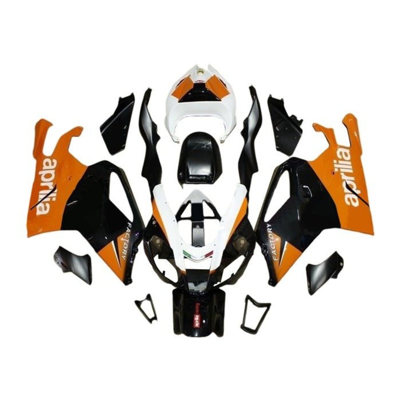 Aprilia RSV1000R Fairings (2003-2006) Black, Orange, White Clear Windscreen: Free No Bolt Kit