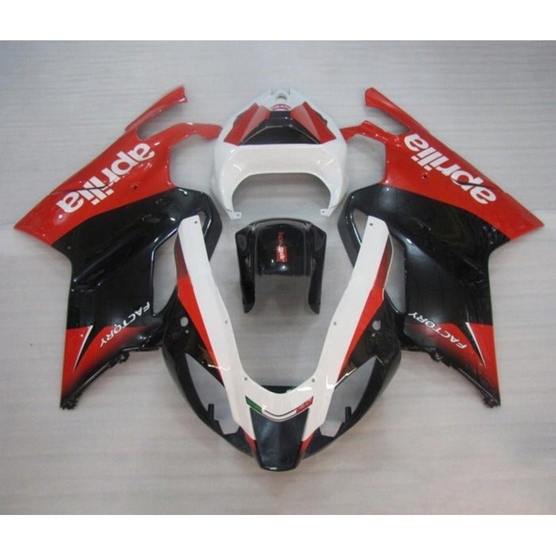 Aprilia RSV1000R Fairings (2003-2006) Black, White, Red Clear Windscreen: Free No Bolt Kit