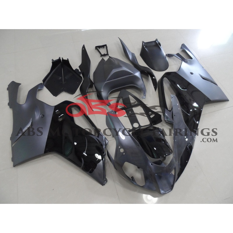 Aprilia RSV1000R Fairings (2003-2006) Gray, Black, Matte Gray Clear Windscreen: Free No Bolt Kit