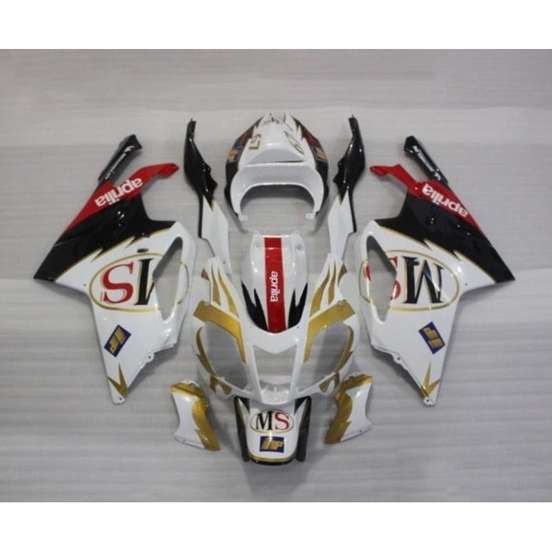 Aprilia RSV1000R Fairings (2003-2006) White, Gold, Black, Red Clear Windscreen: Free No Bolt Kit