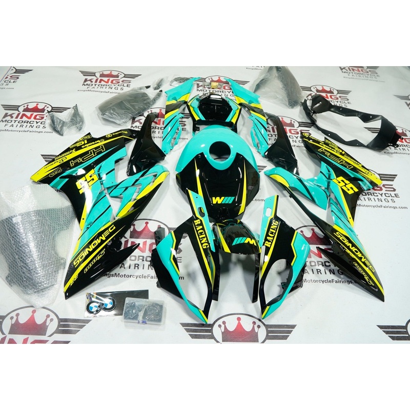 BMW S1000RR (2017-2018) Black, Turquoise, Yellow Fairings No Seat Cowl No Bolt Kit No Tank