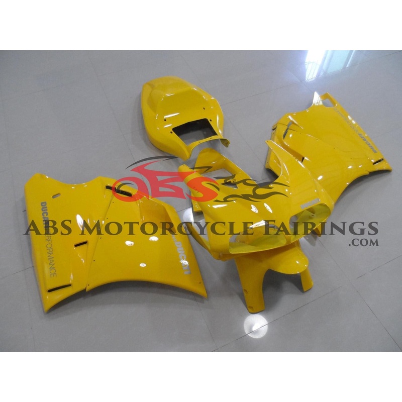 Ducati 748 (1994-2003) Yellow Performance Fairings Clear Windscreen: Free No Bolt Kit