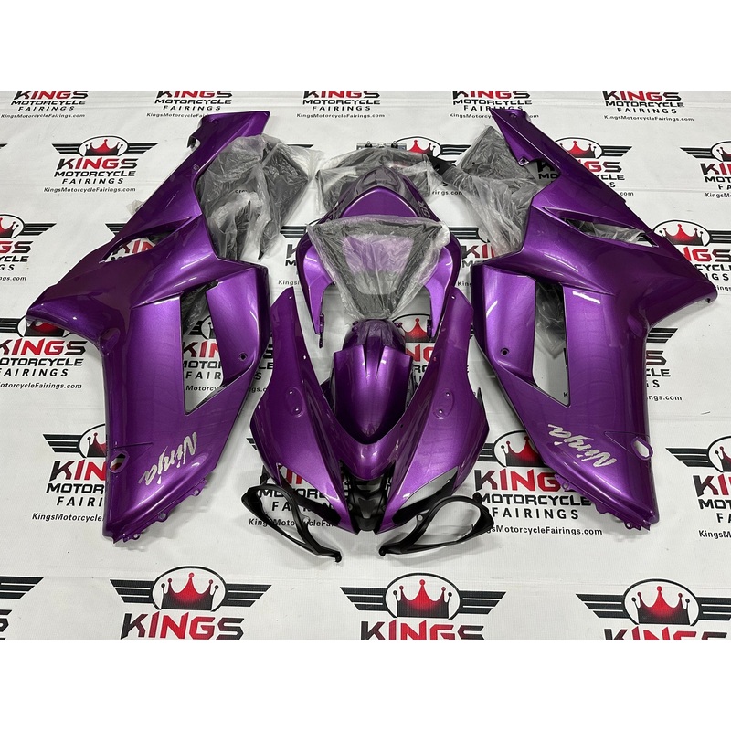 Fairing kit for a Kawasaki Ninja ZX6R 636 (2007-2008) Purple, Chrome Clear Windscreen: Free No Seat Cowl No Bolt Kit