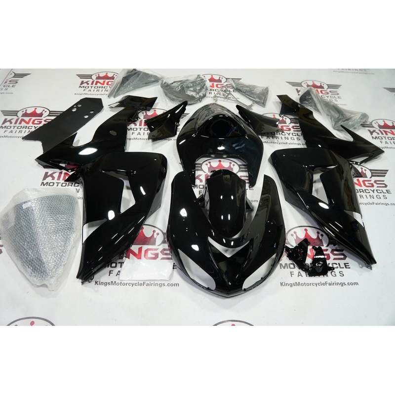 Fairing Kit For A Kawasaki ZX10R (2006-2007) All Black Clear Windscreen: Free No Seat Cowl No Bolt Kit