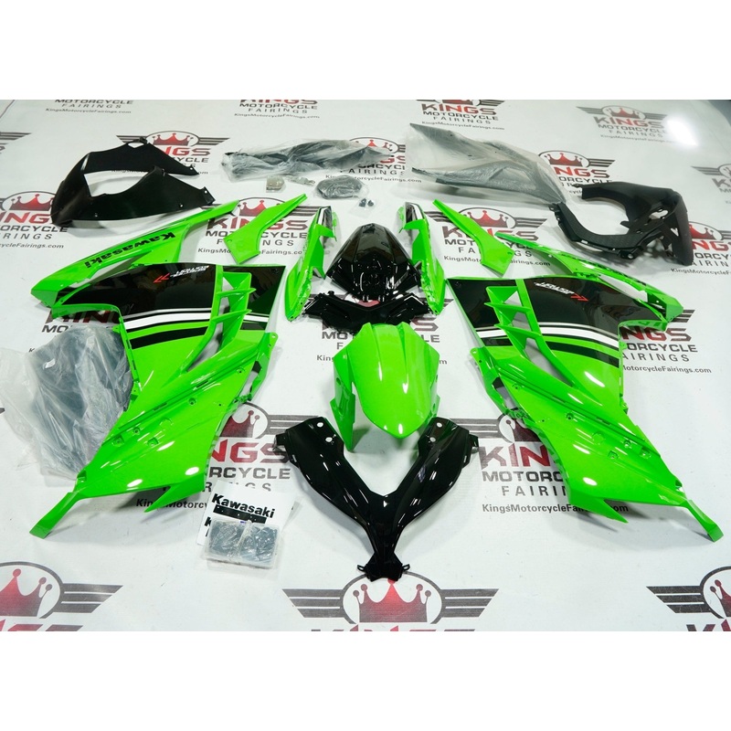 Fairings for Kawasaki Ninja 300 (2013-2024) Green, Black Special Edition No Tank No Seat Cowl No Bolt Kit