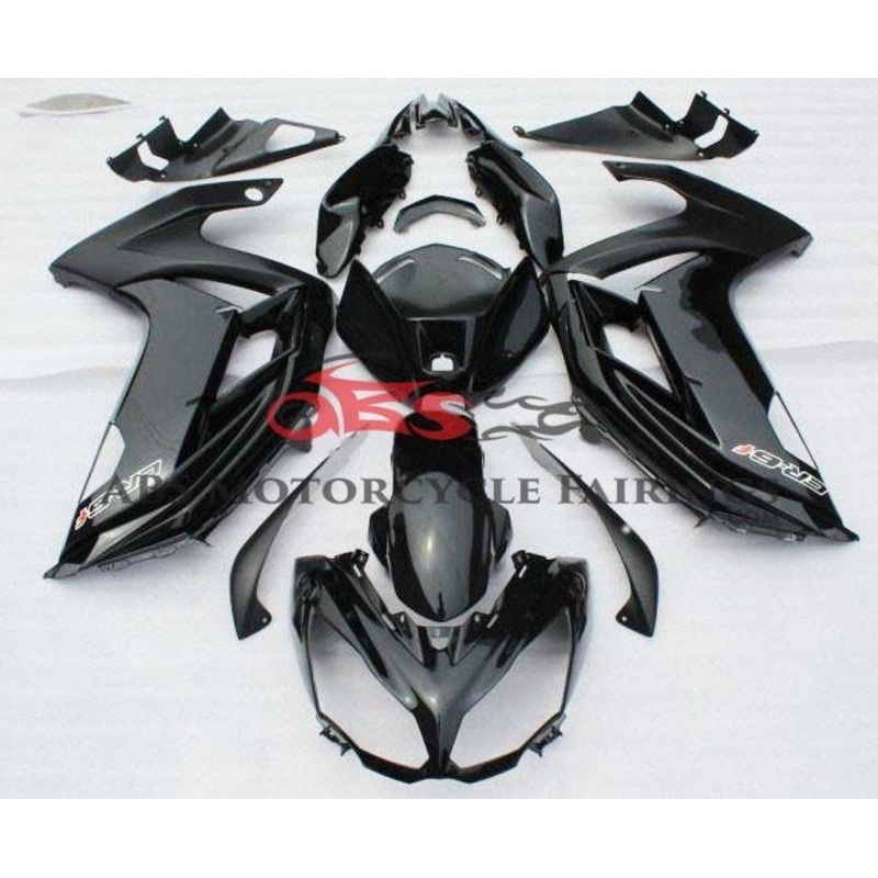 Fairings for Kawasaki Ninja 650 (2012-2016) Gloss Black Clear Windscreen: Free No Bolt Kit