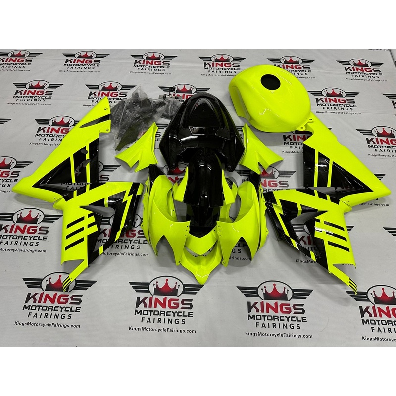Fairings for Kawasaki ZX10R (2004-2005) Neon Yellow, Black No Seat Cowl No Bolt Kit No Tank