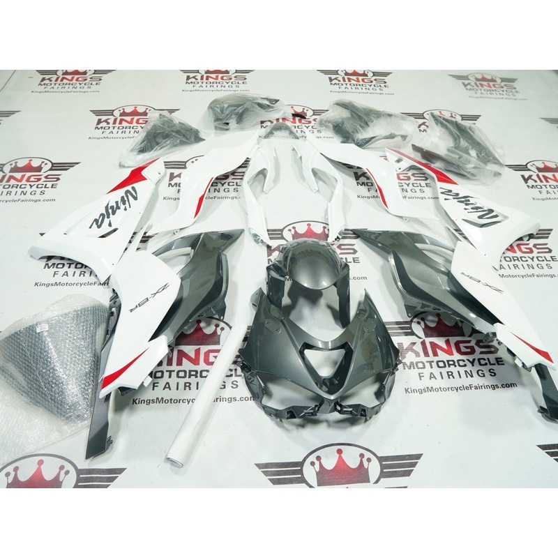 Fairings for Kawasaki ZX6R 636 (2024-2025) White, Metallic Gray, Red No Tank No Seat Cowl No Bolt Kit