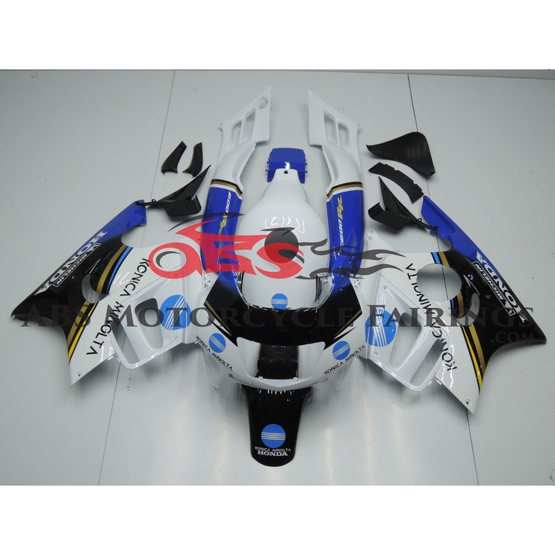 Honda CBR600FS (1995-1996) White, Black, Blue Konica Fairings Clear: Free No Bolt Kit No Tank Cover