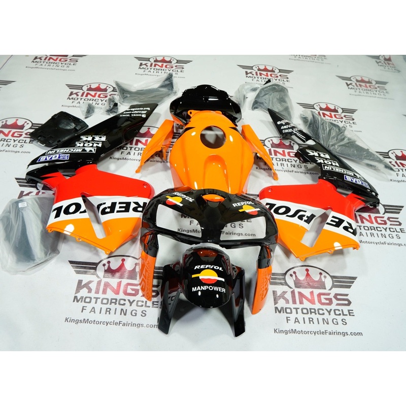 Honda CBR600RR (2005-2006) Black, Orange, White Repsol Fairings No Seat Cowl No Bolt Kit No Tank