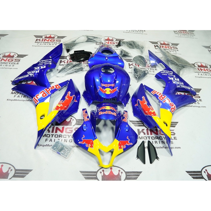 Honda CBR600RR (2007-2008) Blue RedBull Fairings No Seat Cowl No Bolt Kit No Tank
