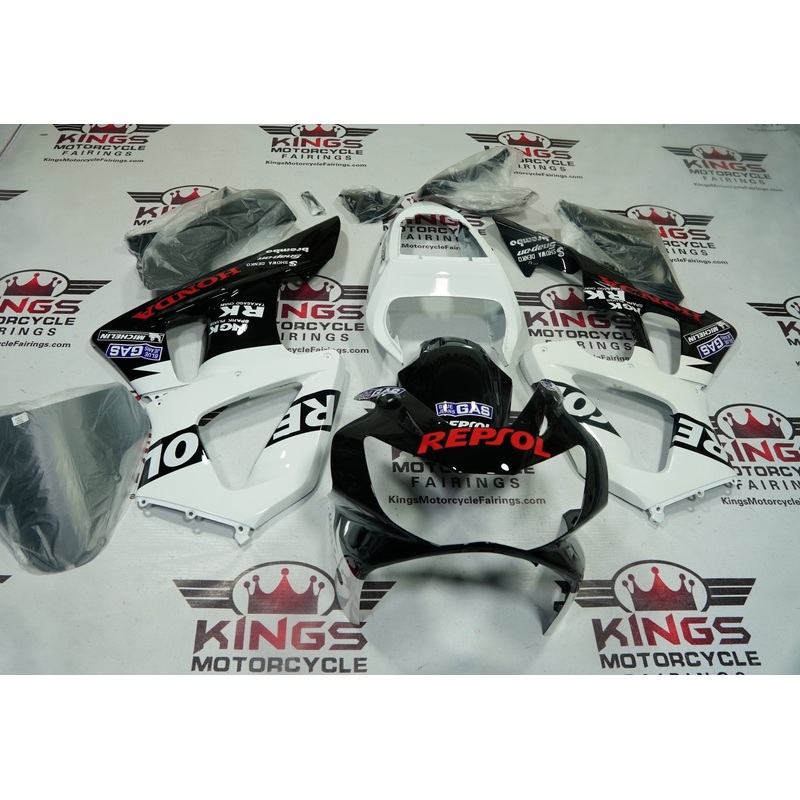 Honda CBR900RR 929 (2000-2001) Black, White, Red Repsol Fairings Clear Windscreen: Free No Bolt Kit
