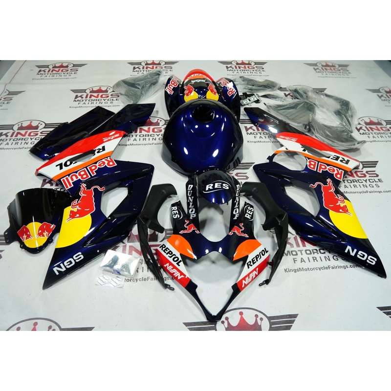 Suzuki GSXR1000 (2005-2006) Blue Repsol Red Bull Fairings No Seat Cowl No Bolt Kit No Tank