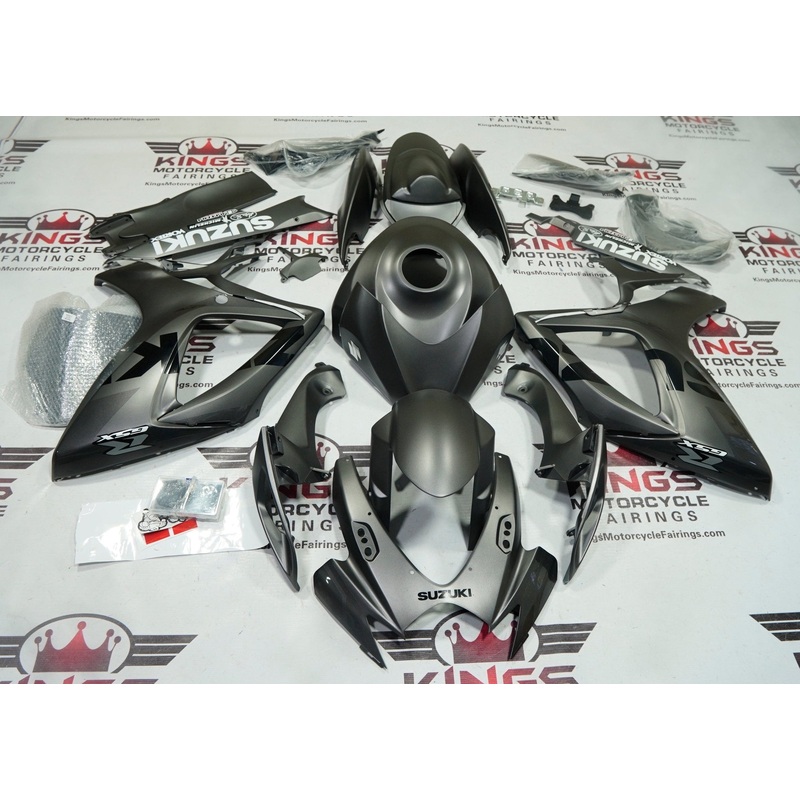 Suzuki GSXR750 (2006-2007) Matte Gunmetal Gray, Black Fairings No Seat Cowl No Bolt Kit No Tank