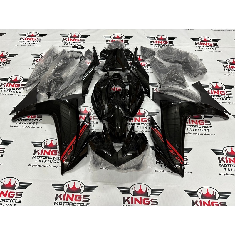 Yamaha YZF-R3 (2015-2018) Black, Red Stripe Fairings No Seat Cowl No Bolt Kit No Tank Cover