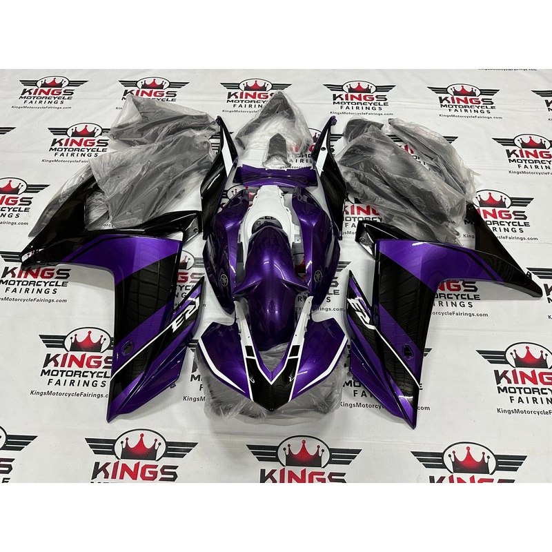 Yamaha YZF-R3 (2015-2018) Purple, Black, White Stripe Fairings No Seat Cowl No Bolt Kit No Tank Cover