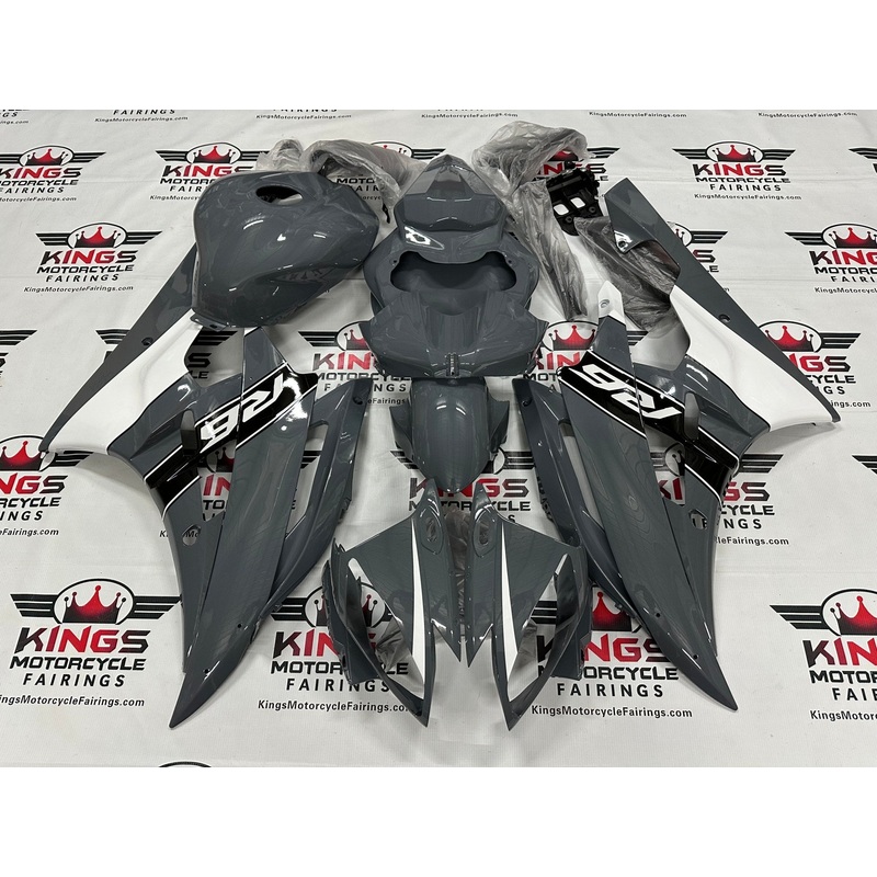 Yamaha YZF-R6 (2006-2007) Nardo Gray, White, Black Stripe Fairings No Seat Cowl No Bolt Kit No Tank