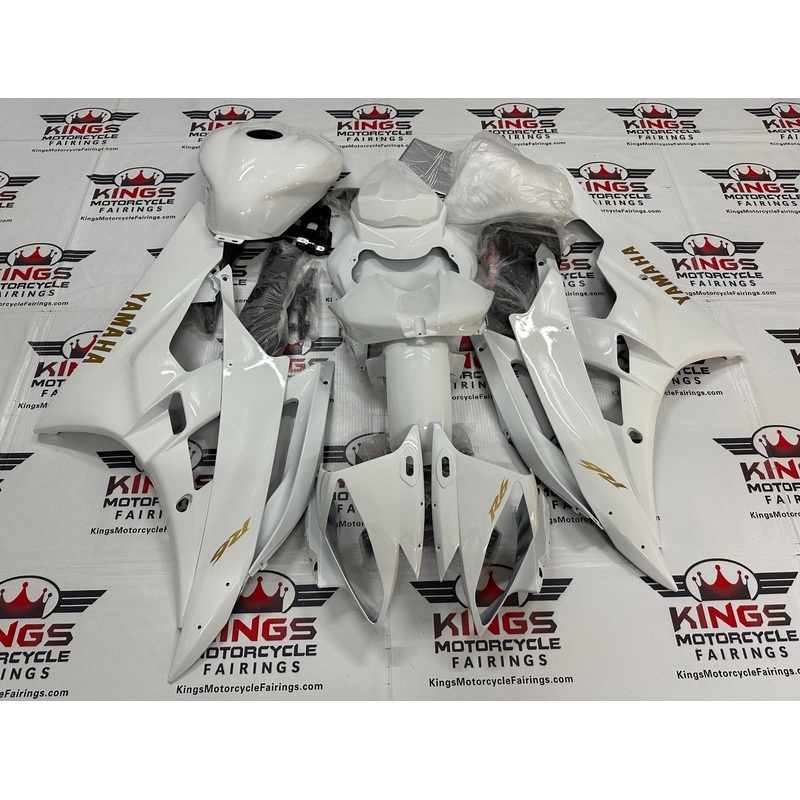 Yamaha YZF-R6 (2006-2007) White, Gold Fairings No Seat Cowl No Bolt Kit No Tank