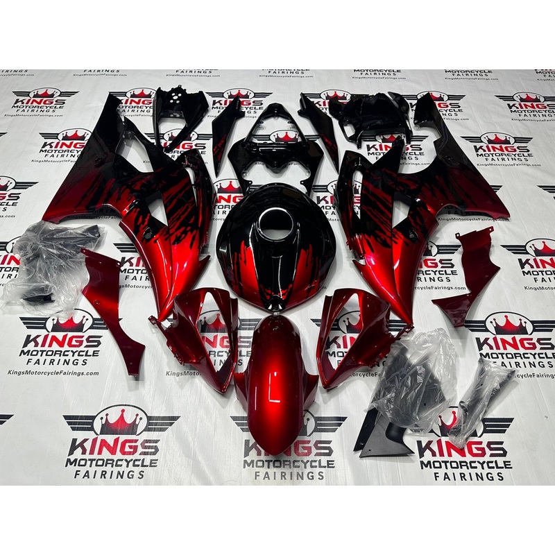 Yamaha YZF-R6 (2008-2016) Candy Apple Red, Black Fade Fairings No Seat Cowl No Bolt Kit No Tank