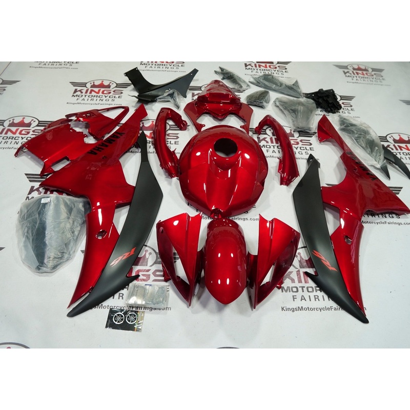 Yamaha YZF-R6 (2008-2016) Dark Candy Red, Matte Black Fairings No Seat Cowl No Bolt Kit No Tank