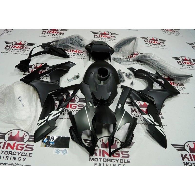 BMW S1000RR (2009-2014) Matte Black, White Fairings No Seat Cowl No Bolt Kit No Tank