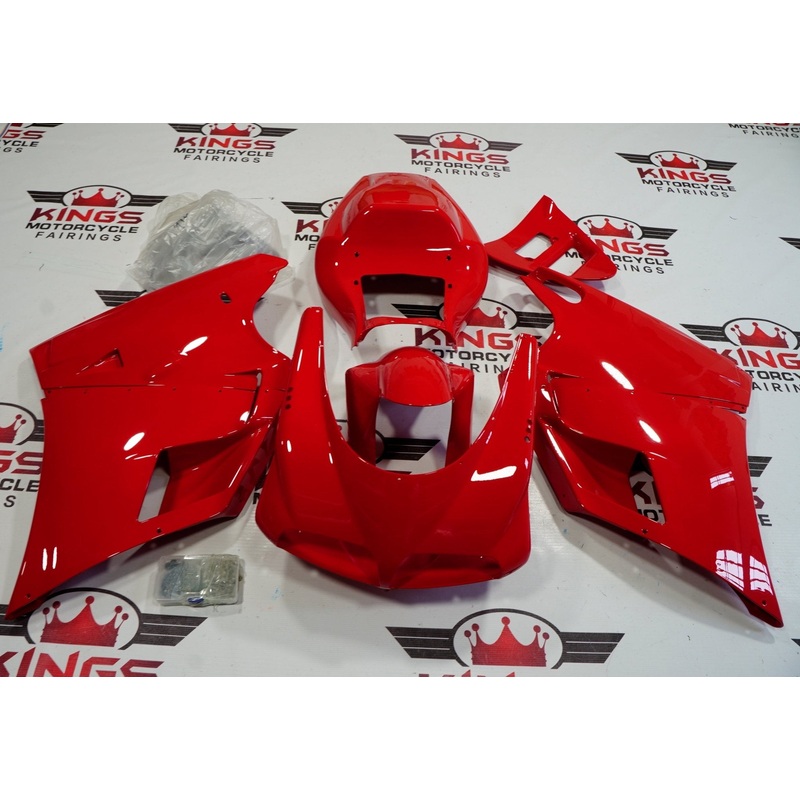 Ducati 998 (2002-2003) All Red Fairings Clear Windscreen: Free No Bolt Kit