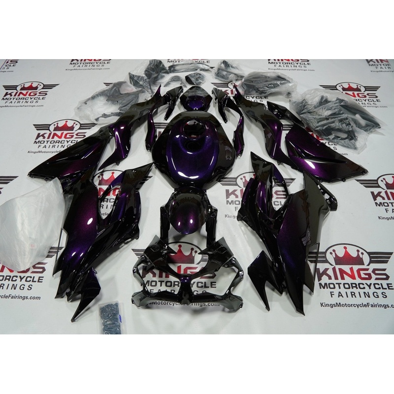 Fairing kit for a Kawasaki Ninja ZX6R 636 (2019-2023) Dark Purple, Orange Chameleon No Seat Cowl No Bolt Kit No Tank