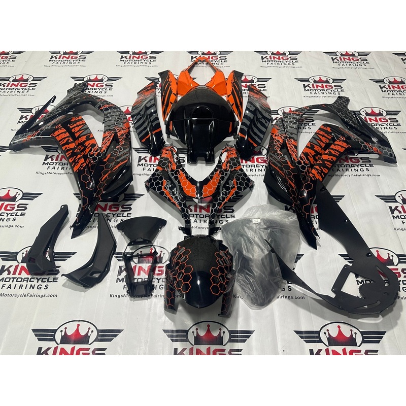 Fairing Kit for a Kawasaki ZX10R (2016-2020) Black, Red, Gray Honeycomb Clear Windscreen: Free No Seat Cowl No Bolt Kit