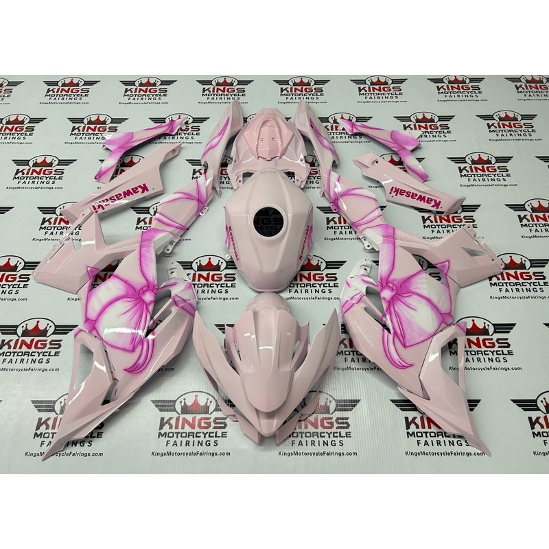 Fairings for Kawasaki Ninja 400 (2018-2023) Pink Bows No Tank No Seat Cowl No Bolt Kit