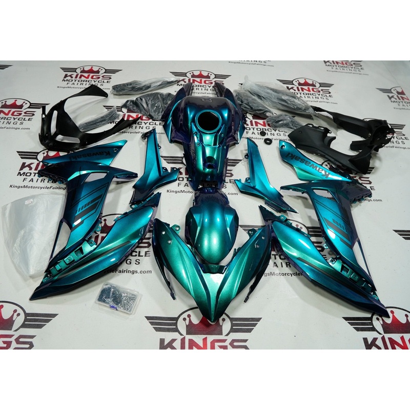 Fairings for Kawasaki Ninja 650 (2017-2019) Chameleon Blue, Green, Purple, Matte Black Clear Windscreen: Free No Bolt Kit No Tank