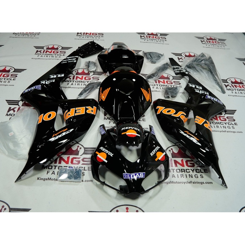 Honda CBR1000RR (2006-2007) Black, Orange, White Repsol Fairings No Seat Cowl No Bolt Kit No Tank