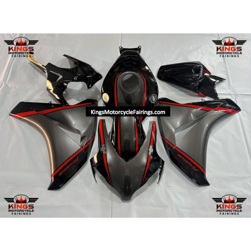 Honda CBR1000RR (2008-2011) Black, Gray, Red Fairings No Seat Cowl No Bolt Kit No Tank